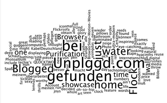 Mein Tagebuch als Wortwolke, erstellt mit wordle.net